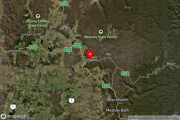 Lithgow,New South Wales Satellite Map