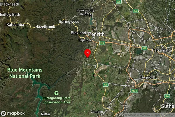 Mulgoa,New South Wales Satellite Map