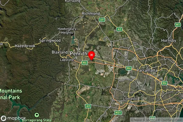 Claremont Meadows,New South Wales Satellite Map