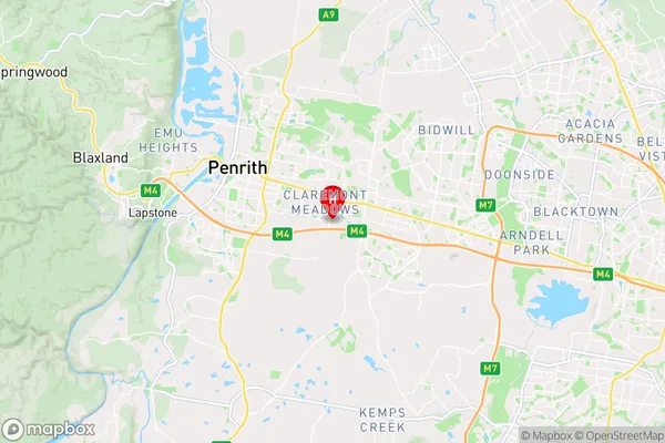 Claremont Meadows,New South Wales Area Map