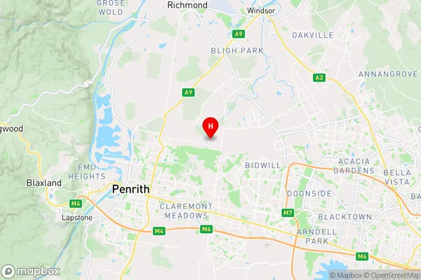 Shanes Park,New South Wales Area Map