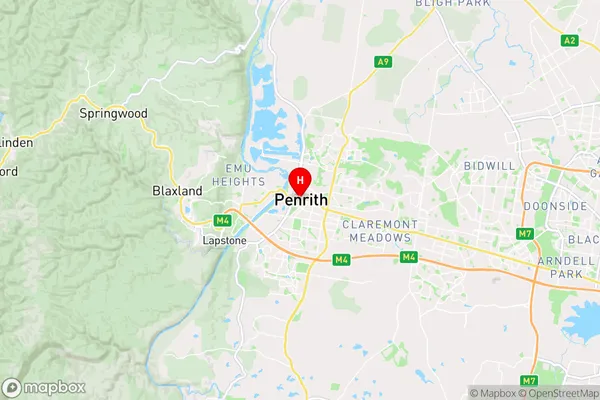 Penrith Plaza,New South Wales Area Map