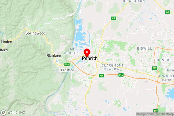 Penrith,New South Wales Area Map