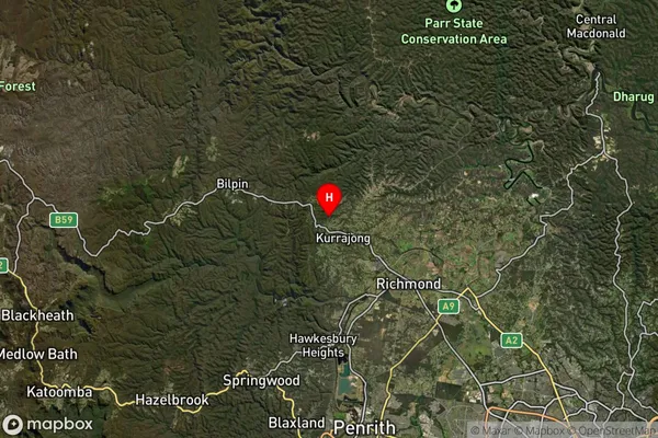 Kurrajong Hills,New South Wales Satellite Map