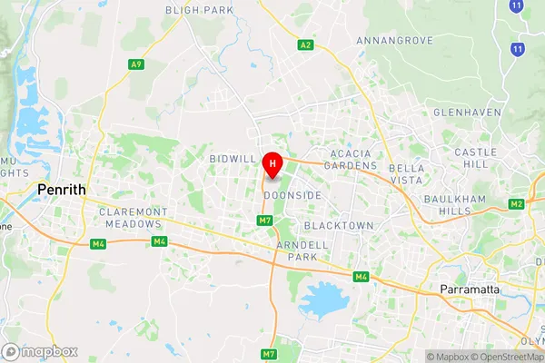 Glendenning,New South Wales Area Map