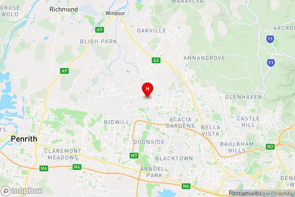 Schofields,New South Wales Area Map