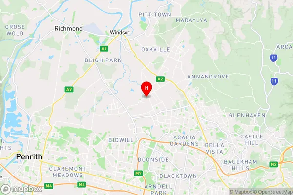 Riverstone,New South Wales Area Map