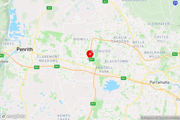 Rooty Hill,New South Wales Area Map