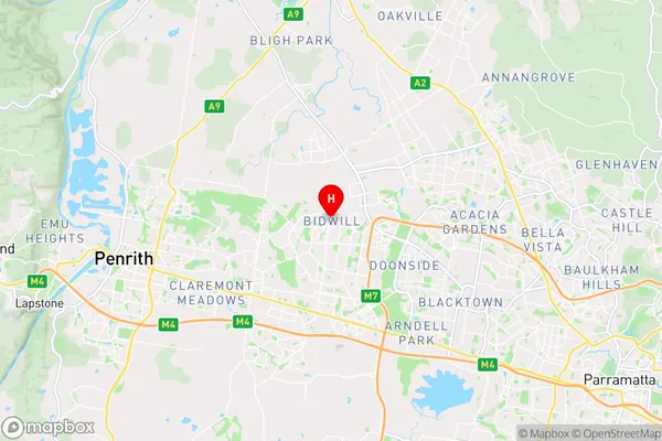 Bidwill,New South Wales Area Map