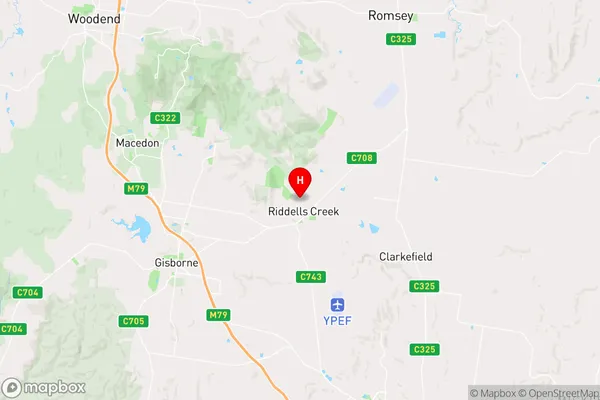 Riddells Creek,Victoria Area Map