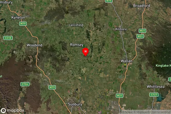 Monegeetta,Victoria Satellite Map