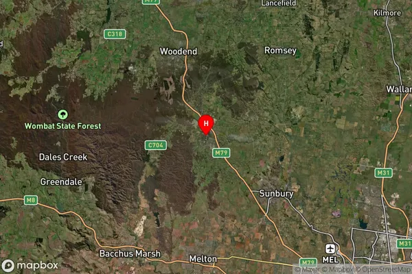 Gisborne,Victoria Satellite Map