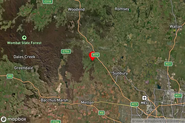 Gisborne South,Victoria Satellite Map