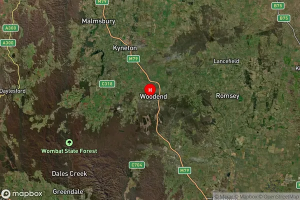 Woodend,Victoria Satellite Map