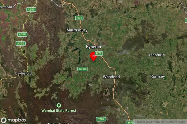 Kyneton South,Victoria Satellite Map