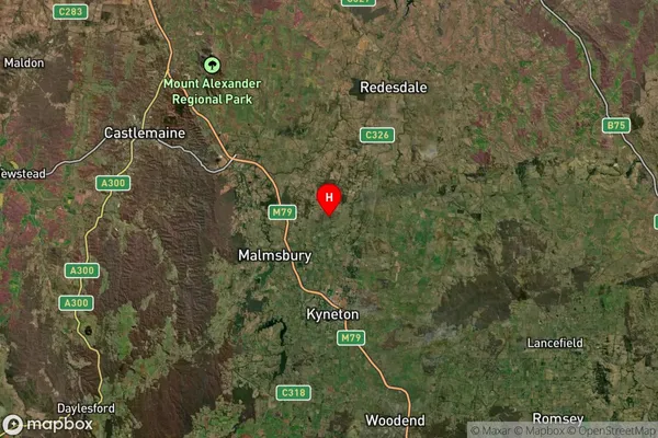 Metcalfe East,Victoria Satellite Map