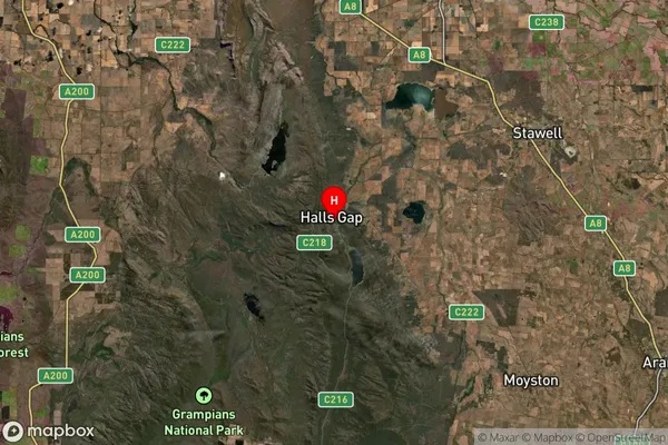 Halls Gap,Victoria Satellite Map