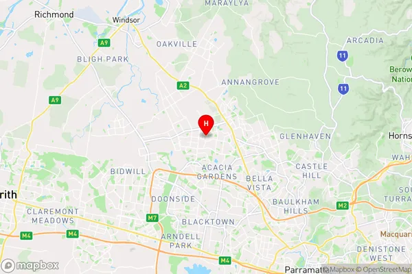 The Ponds,New South Wales Area Map