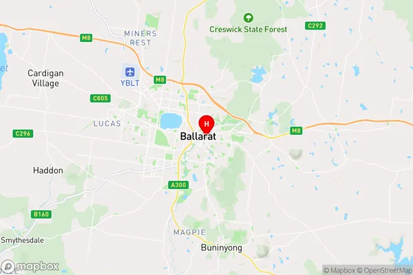 Ballarat East,Victoria Area Map