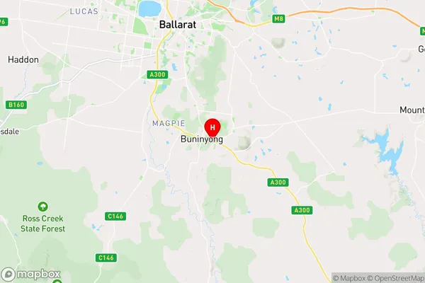 Buninyong,Victoria Area Map