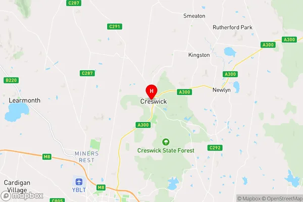 Creswick,Victoria Area Map