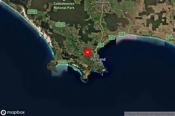 Portland West,Victoria Satellite Map