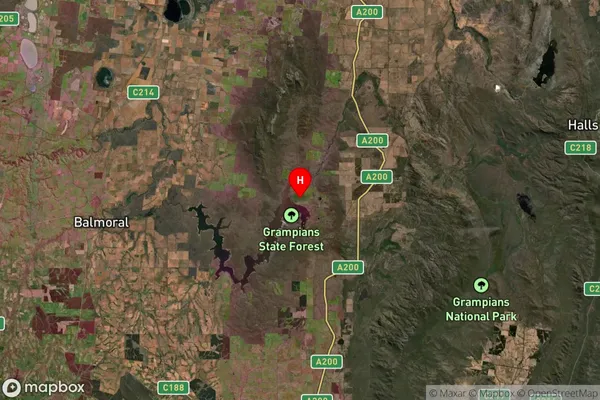 Glenisla,Victoria Satellite Map