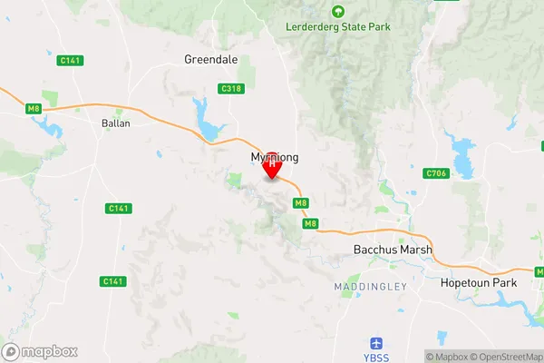 Pentland Hills,Victoria Area Map