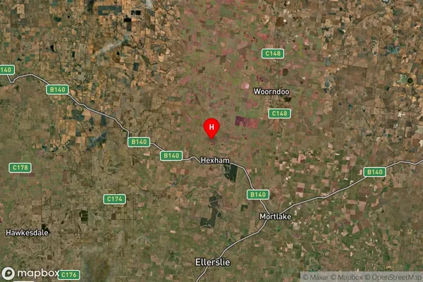 Hexham,Victoria Satellite Map