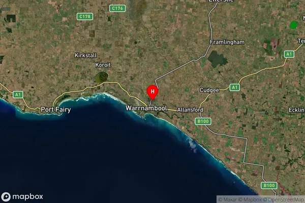 Warrnambool,Victoria Satellite Map