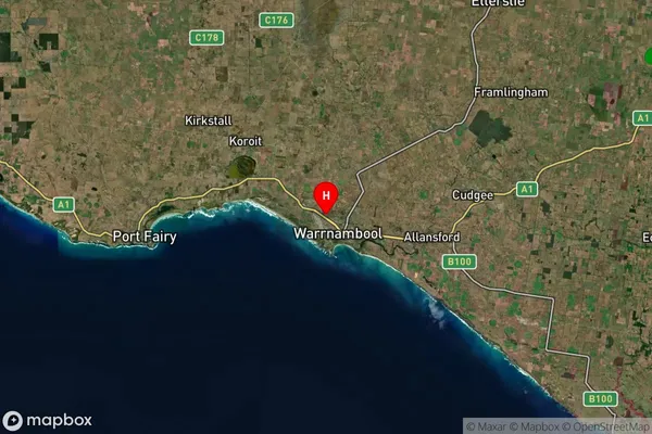 Warrnambool West,Victoria Satellite Map