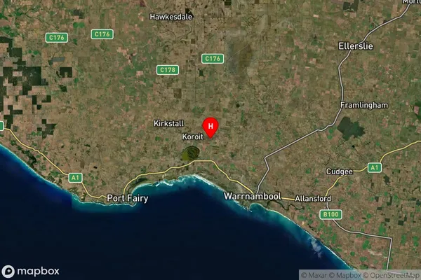 Southern Cross,Victoria Satellite Map