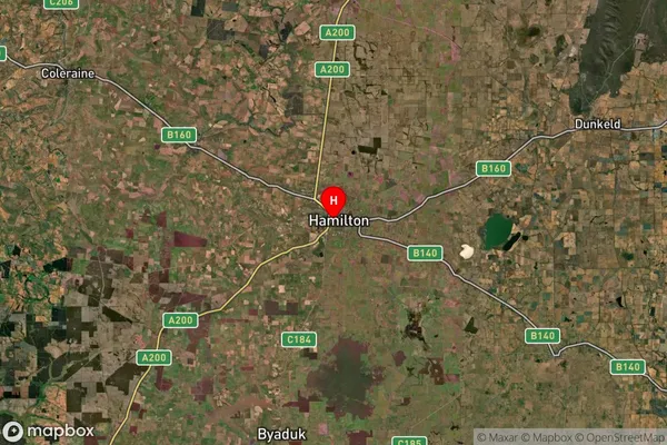 Hamilton,Victoria Satellite Map