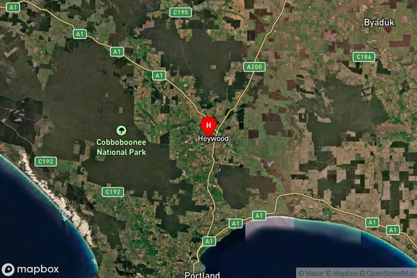 Heywood,Victoria Satellite Map