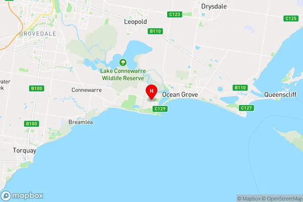 Barwon Heads,Victoria Area Map