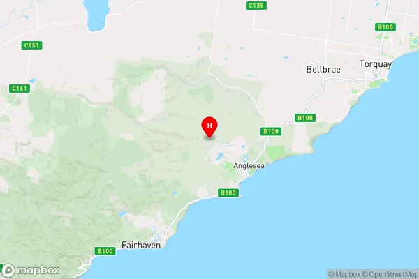 Anglesea,Victoria Area Map