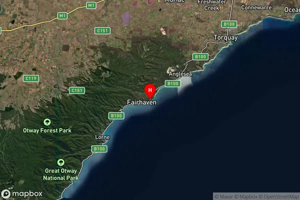 Aireys Inlet,Victoria Satellite Map