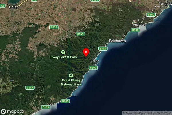 Lorne,Victoria Satellite Map