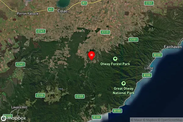 Forrest,Victoria Satellite Map