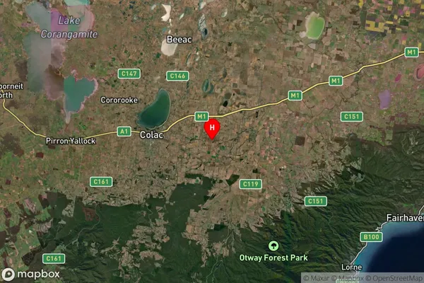 Warncoort,Victoria Satellite Map