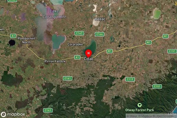 Colac,Victoria Satellite Map