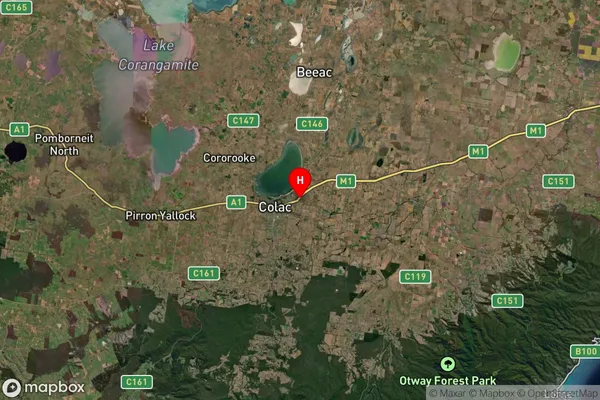 Colac East,Victoria Satellite Map