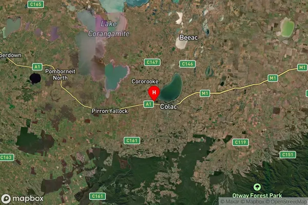 Colac West,Victoria Satellite Map