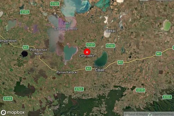 Cororooke,Victoria Satellite Map