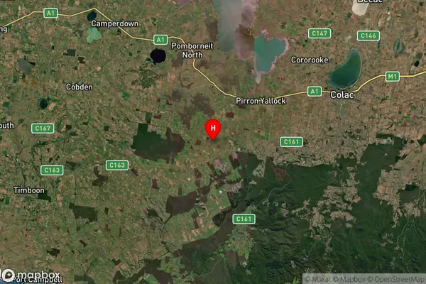 Bungador,Victoria Satellite Map