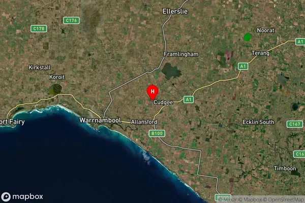 Cudgee,Victoria Satellite Map