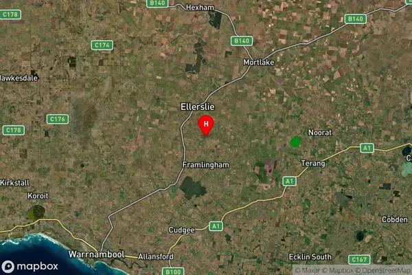 Framlingham East,Victoria Satellite Map