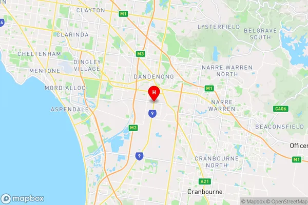 Dandenong South,Victoria Area Map