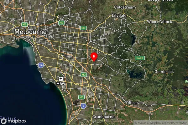 Rowville,Victoria Satellite Map