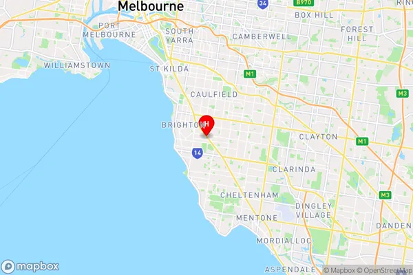 Brighton East,Victoria Area Map